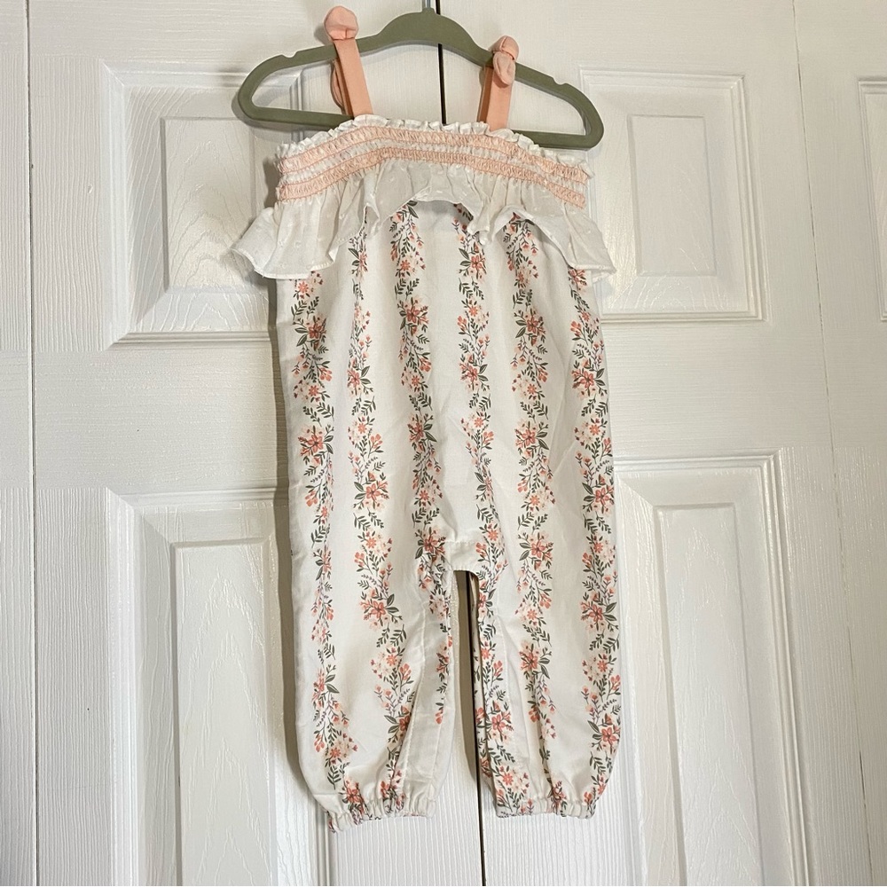 Rachel Zoe Floral Romper Jumpsuit Cotton Pastel 3-6 Months